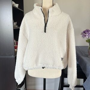 Divided White Fleece Quarter-Zip Sweatshirt